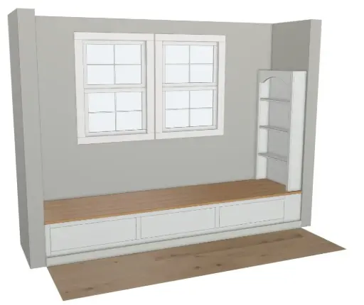 Window Bench w/ Bookshelf